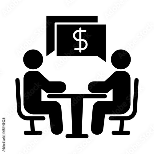 Negotiation Icon for business deal-making, contract discussions, and professional agreements aimed at corporate success and partnership growth.