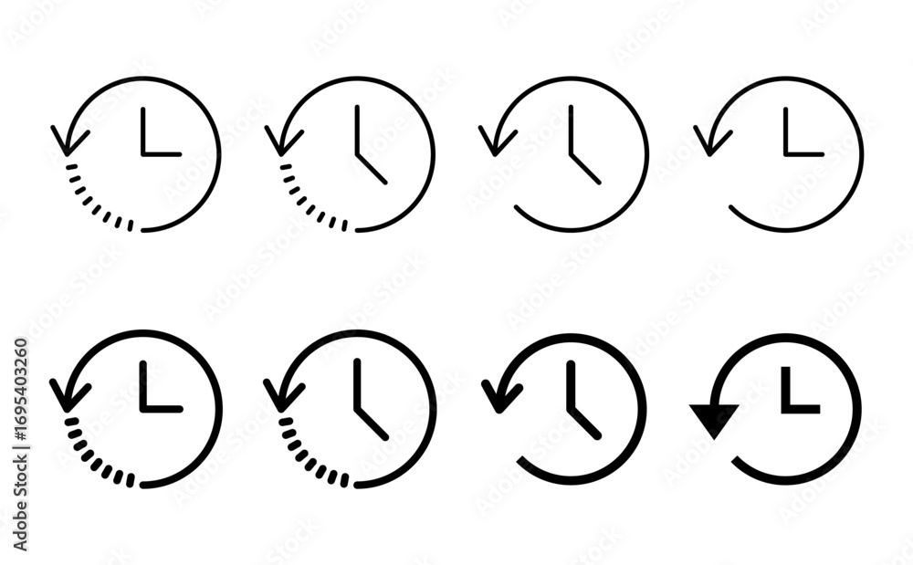 Fototapeta premium History icon set. recent event history