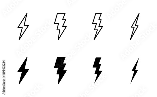 Lightning icon set. electric icon vector. power icon. energy sign