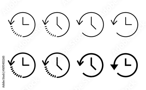 History icon set. recent event history