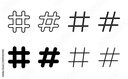 Hashtag icon set. hashtag symbol