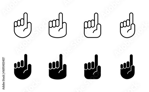 Hand icon set. hand vector icon, palm,click