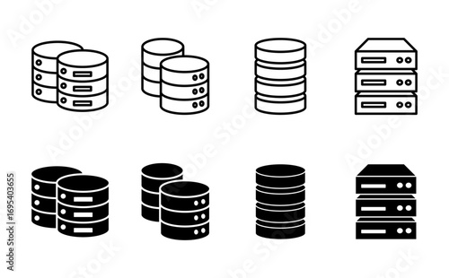 Database icon set. database vector icon