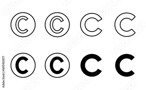Copyright icon set. copyright symbols