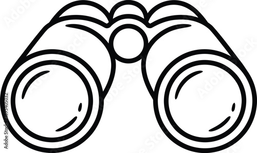 Black and White Icon of Binoculars