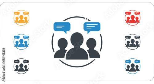 Optimized Audience Segmentation: Flat Vector Icon for User Profile Analysis and Collaborative Team Building