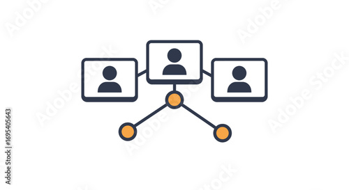 Streamlined Virtual Communication Icon for Modern Business Connectivity & Online Collaboration Platforms