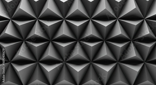 Abstract geometric pattern of gray pyramids