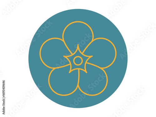 Alpine forget me not icon. Flower outline icon. Simple vector illustration in modern thin line style.