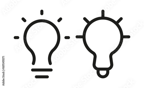  Light bulb idea icons  minimal outline set for creativity and innovation