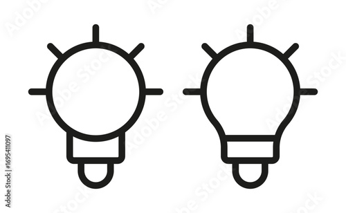  Light bulb icons set outline idea symbol for creativity and innovation