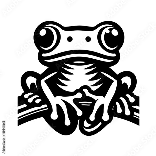 Frog Vector Illustration Isolated on White Background
