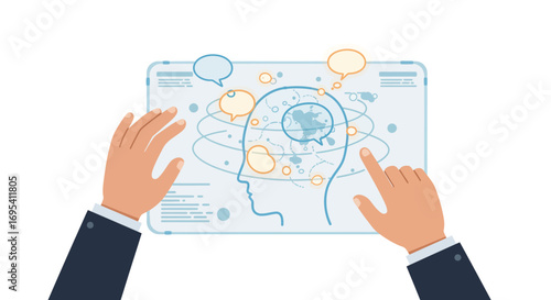 First-Person Perspective of Hands Engaged in Strategic Digital Interaction for Business Innovation