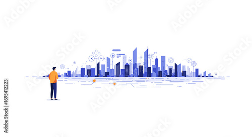 Sophisticated Flat Design Vector Art for Premium Corporate & Tech Branding