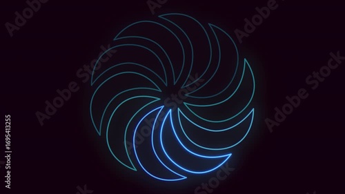 A striking neon blue spiral, perfect as a logo or design element for websites and apps, adds a bold and modern touch to any visual project