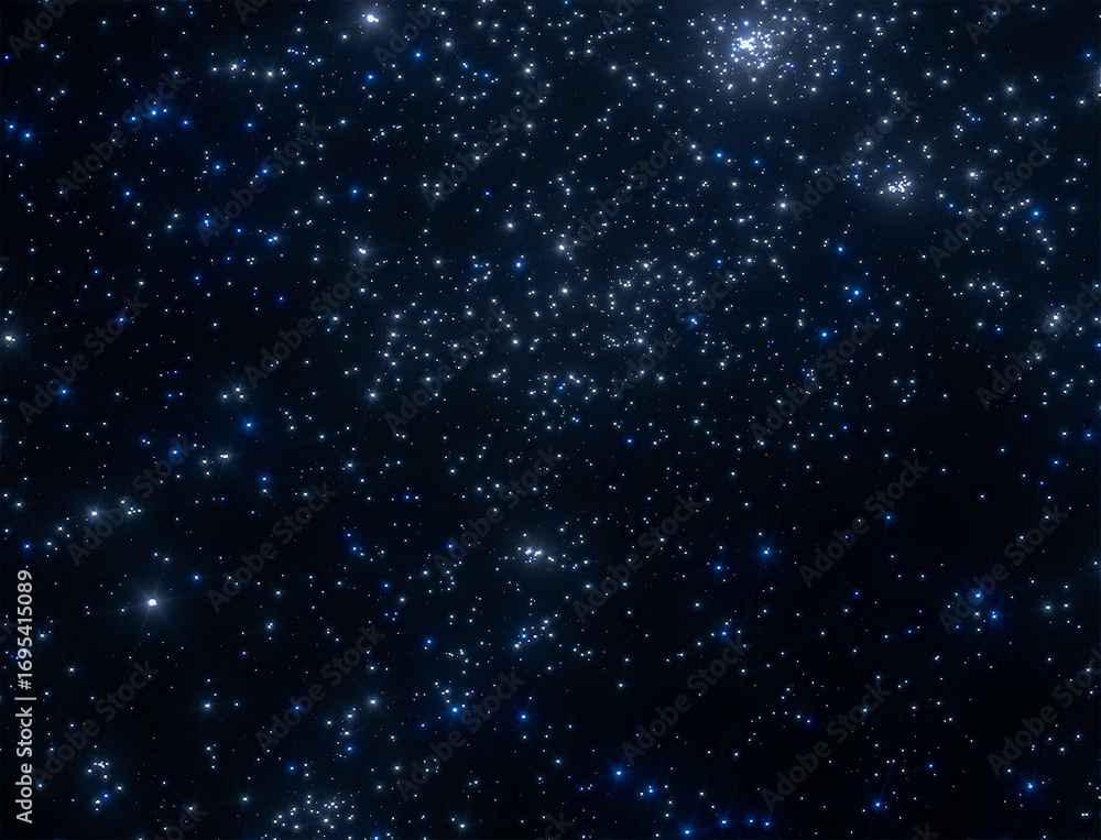 Fototapeta premium Double Cluster in Perseus (NGC 869 & NGC 884) Starfield — Night Sky Astrophotography