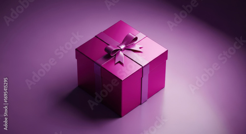 Elegant Pink Gift Box with Ribbon and Bow.