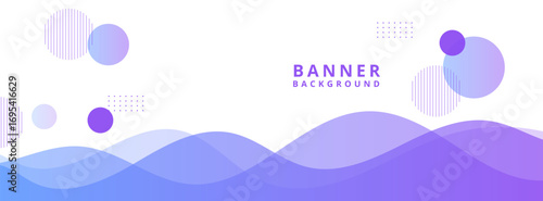 Banner background purple and blue gradaions .waves shape.abstract background.memphis .circle .vector eps 10