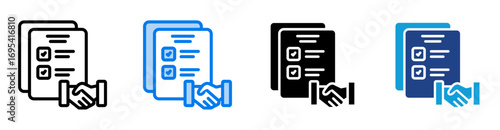 Agreement icon set multiple style collection