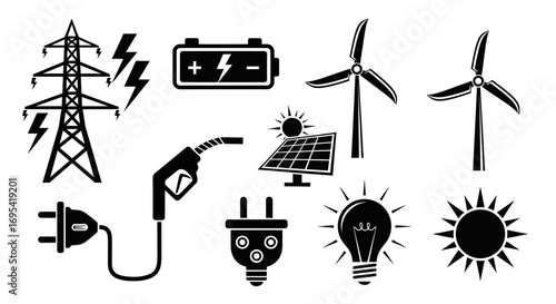 Silhouette illustration of an industrial complex, showing interconnected oil and gas production, processing, and transportation.