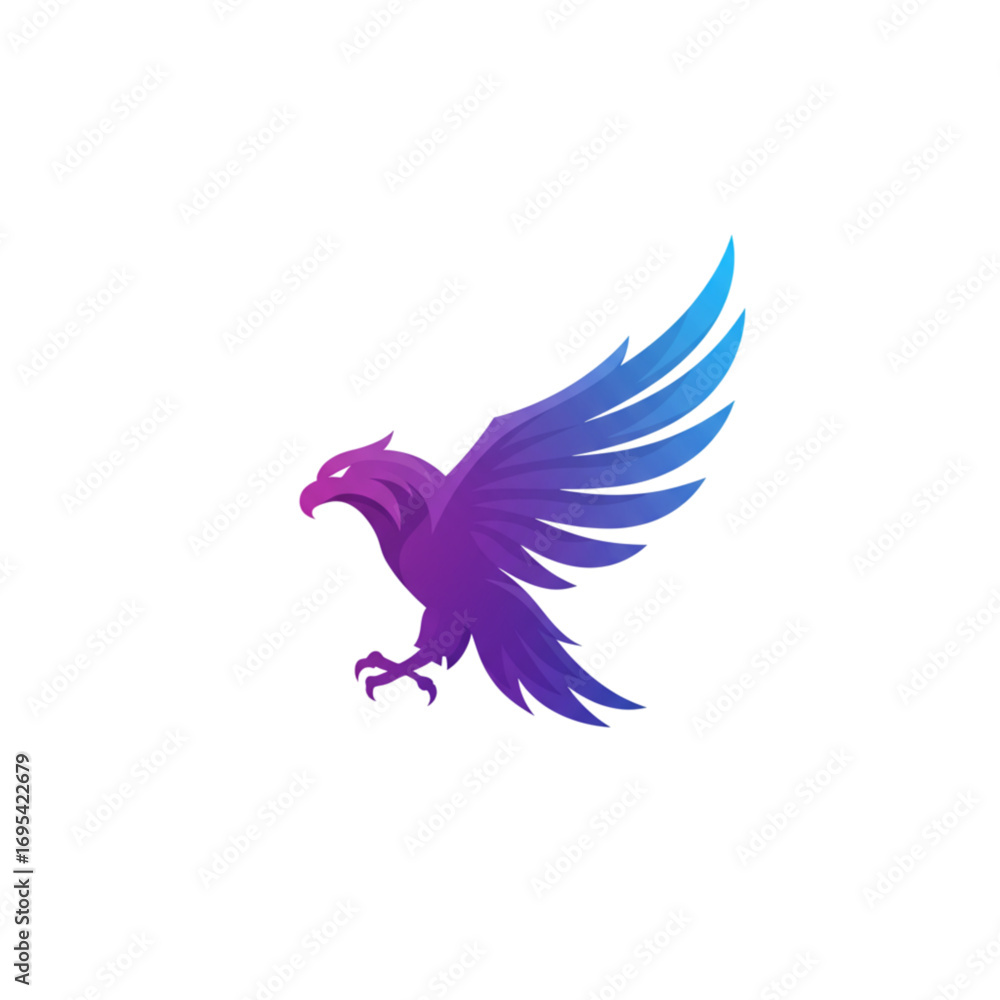 Obraz premium Dynamic artistic eagle logo design with colorful abstract lines and energetic composition, symbolizing freedom, strength, and innovative brand identity