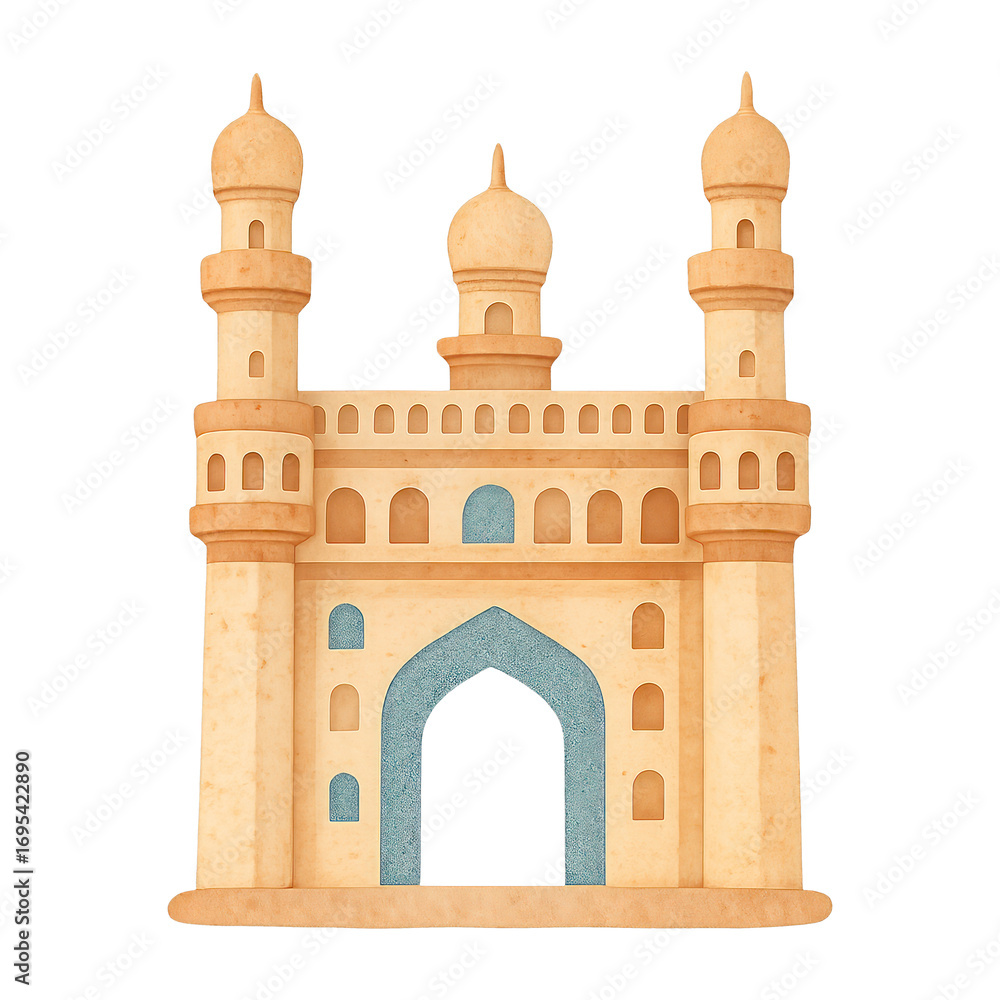 Fototapeta premium PNG Iconic monument illustration in watercolor.