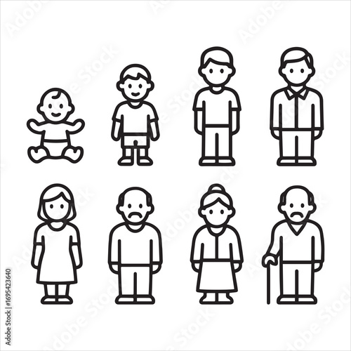 Core Family Icon Set Line Art