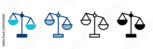 Scales icon vector isolated on white background . Law scale icon. Justice sign