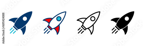 Rocket icon vector isolated on white background. Start Up Concept Symbol. Startup icon