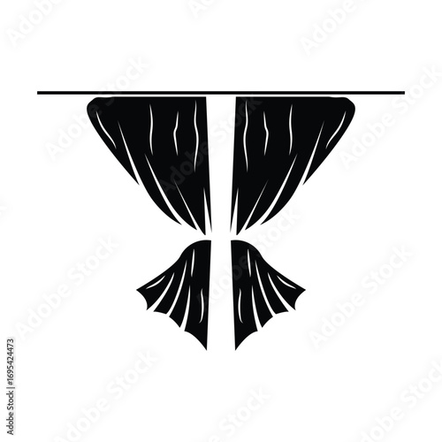 Home And Exhibition Curtain Logo Design, Building Decoration Vector Illustration