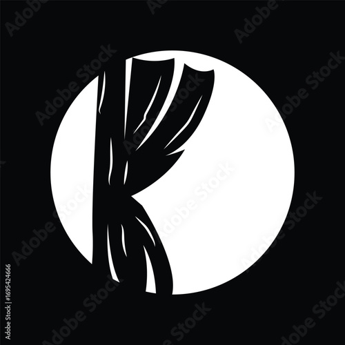 Home And Exhibition Curtain Logo Design, Building Decoration Vector Illustration