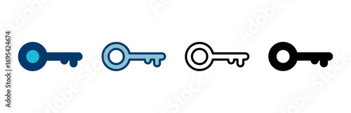 Key icon vector isolated on white background. Key vector icon. Key symbol. security