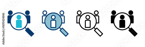 Hiring icon vector isolated on white background. Human resources concept. Recruitment. Search job vacancy icon. Hire. Find people icon