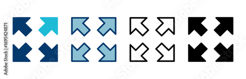 Fullscreen Icon vector isolated on white background. Expand to full screen icon. Fullscreen sign icon. Arrows symbol