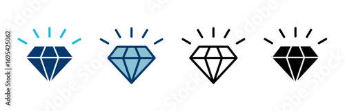 Diamond icon vector isolated on white background. Diamond vector icon. Gemstone symbol