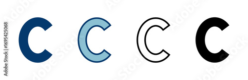 Copyright icon vector isolated on white background. copyright symbols