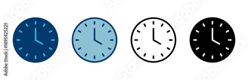 Clock icon vector isolated on white background. Time icon vector. Clock vector icon