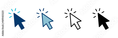 Click icon vector isolated on white background. Cursor icon. Computer mouse click cursor black arrow icons. pointer arrow