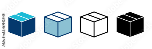 Box icon vector isolated on white background. Cardboard box, packaging open. Box vector icon