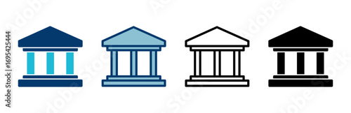 Bank icon vector isolated on white background. bank vector icon, museum, university