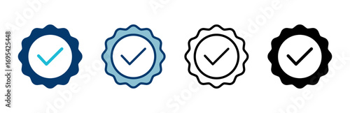 Approved icon vector isolated on white background. Certified Medal Icon vector. check mark