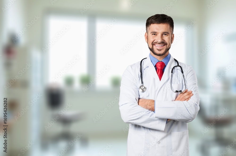 Professional medical worker posing in hospital Professional medical worker posing in hospital