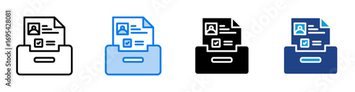 Portfolio icon set multiple style collection