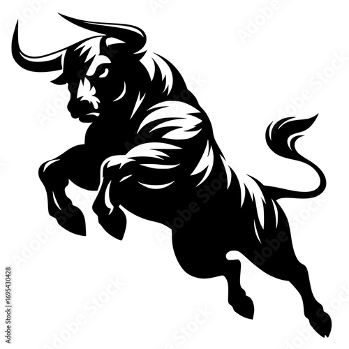 Silueta de toro agresivo