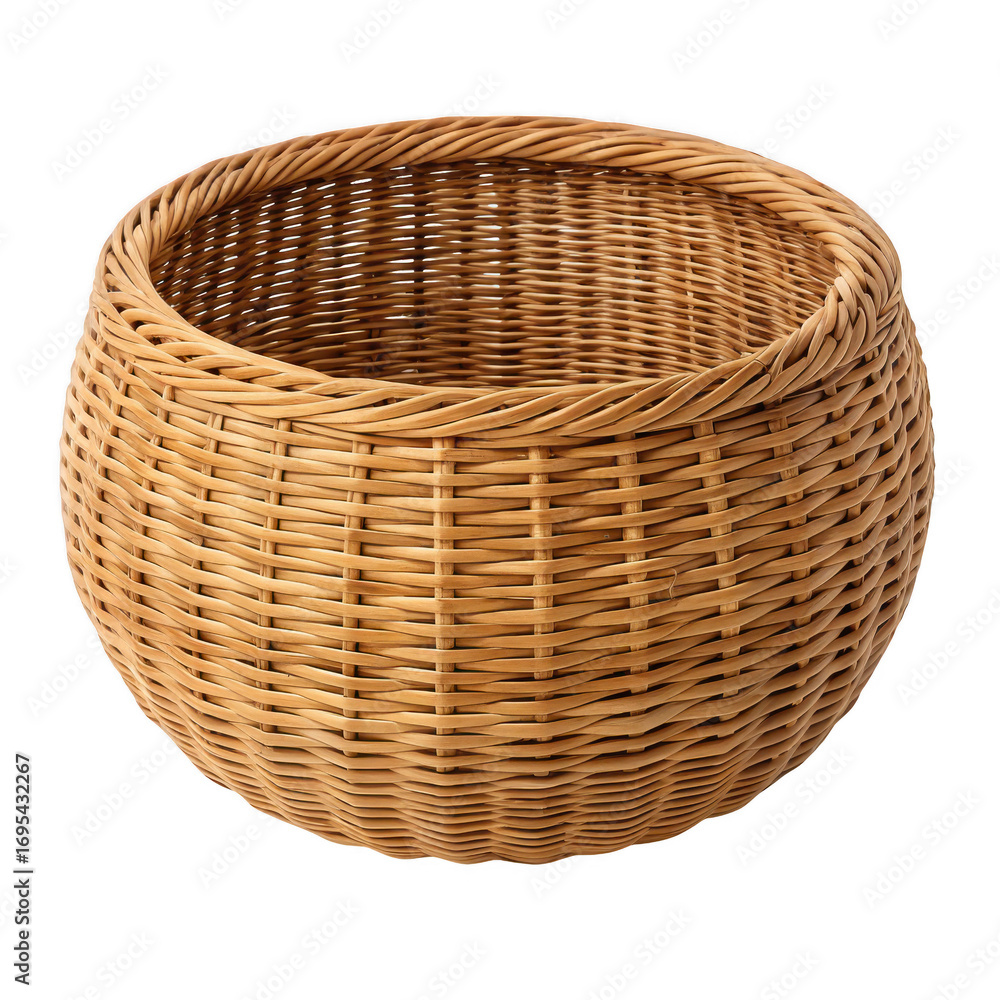 Fototapeta premium Wicker basket isolated on transparent background