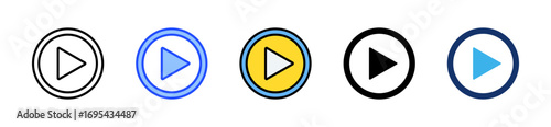 Free Download Play Button Icon Collection With Multiple Styles - GFXLoad