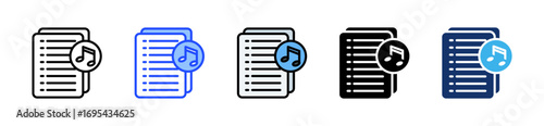 Podcast Playlist Icon Collection With Multiple Styles