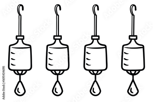 I V drip bags with falling drops iv drip medical equipment
