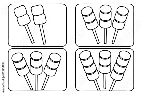 Marshmallows on sticks sweet confection