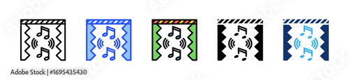 Soundproof Room Icon Collection With Multiple Styles